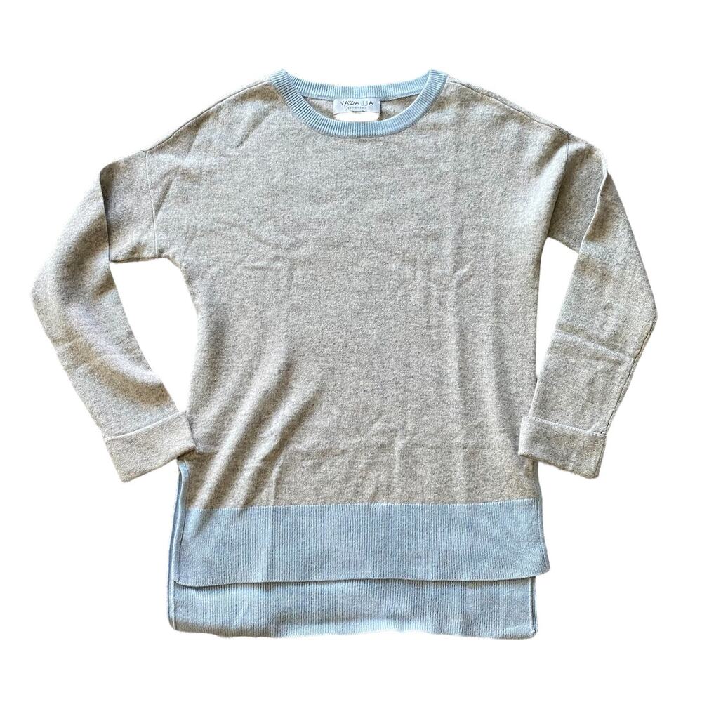 NWOT Allaway 100% Cashmere Long Sleeve Sweater Gray Blue Size Small